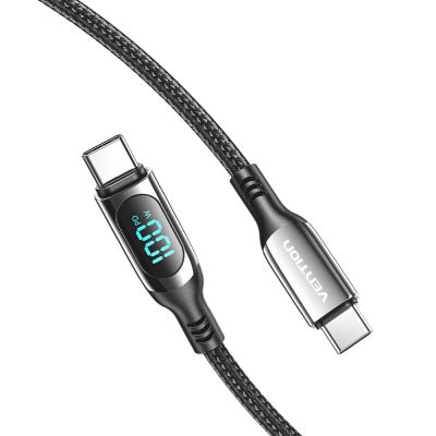 3. USB-C to USB-C Vention USB 2.0 5A Cable 1.2m with Display Black