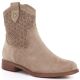 Women's openwork cowboy boots, suede, beige, S.Barski HY61-8025