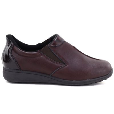 2. Women’s Burgundy Leather Wedge Shoes M.Daszyński SFY2647-5
