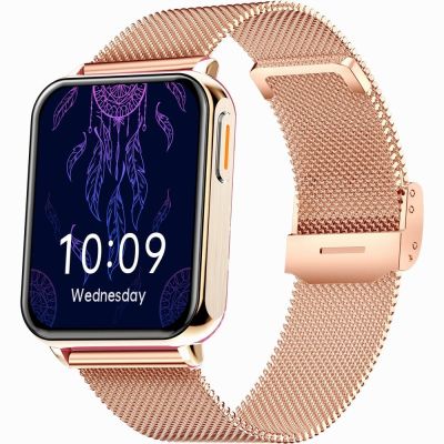 4. Smartwatch Gravity Rose Gold Black 2 Straps GT17-5