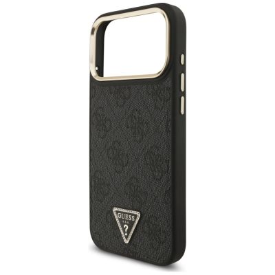 6. Guess 4G Triangle Logo MagSafe Case for iPhone 17 Pro Max - Black and Gold