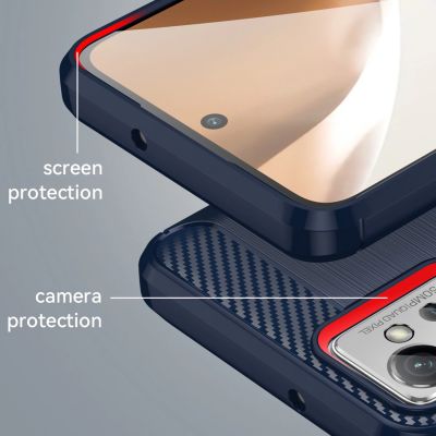 6. Carbon Case for Xiaomi Poco F4 5G flexible silicone carbon cover black