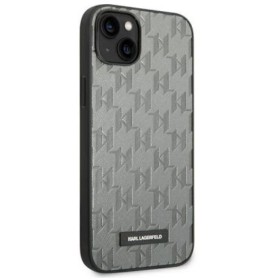 4. Karl Lagerfeld KLHCP14MSAKLHPG iPhone 14 Plus 6.7 "hardcase gray / gray Saffiano Mono Metal Logo