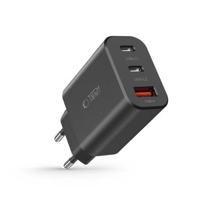6. Tech-Protect NC30W charger 2x USB-C PD 30W / USB-A QC 3.0 - black