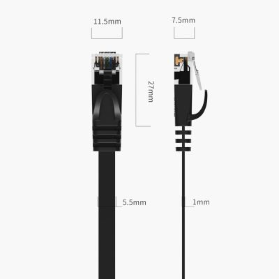 9. Orico PUG-C7B CAT7 10Gbps RJ45 Ethernet Network Cable Internet LAN Flat 10m - Black
