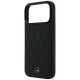 6. Mercedes Leather Crossed Lines MagSafe Case for iPhone 17 Pro Max / 18 Pro Max - Black