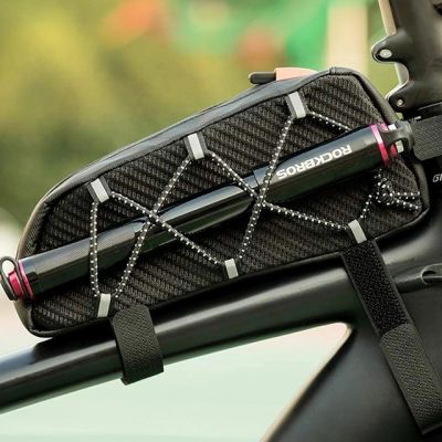 5. Rockbros 039BK 1 l bike frame bag with braided design – black