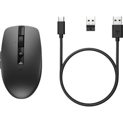 HP 710 Rechargeable Silent Mouse Black wireless with battery black 6E6F2AA