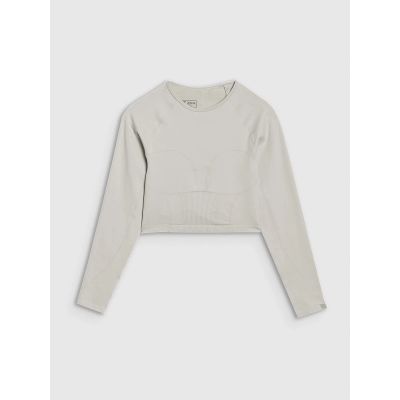 4. Women's training longsleeve crop top with cutout back 4F 4FRSS25TFLOF486-83S