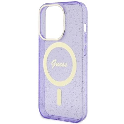 6. Guess GUHMP14XHCMCGU iPhone 14 Pro Max 6.7" purple/purple hardcase Glitter Gold MagSafe