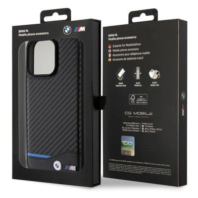 8. BMW Leather Carbon case for iPhone 15 Pro Max - black