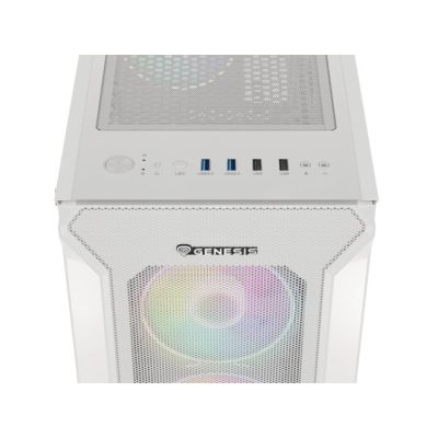 19. GENESIS IRID 505 ARGB WHITE MIDI TOWER CASE NPC-1872
