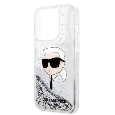 6. Karl Lagerfeld KLHCP14LLNKHCH iPhone 14 Pro 6.1" silver/silver hardcase Glitter Karl Head