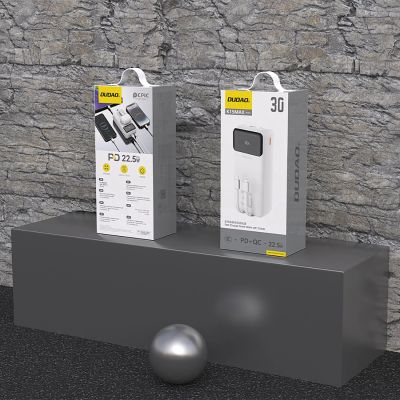 7. Dudao K15Max 30000mAh PD 22.5W Powerbank with USB-C and Lightning Cables - White