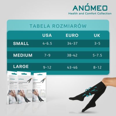 8. COMPRESSION SOCKS SIZE L ANOMEO