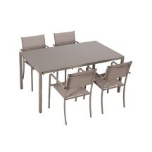 MASTER LIVORNO GARDEN FURNITURE SET 4 CHAIRS + TABLE