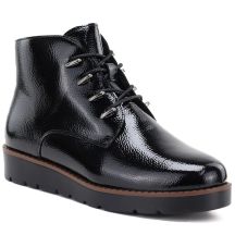 Women's black patent leather wedge ankle boots Potocki Z25-JE19360