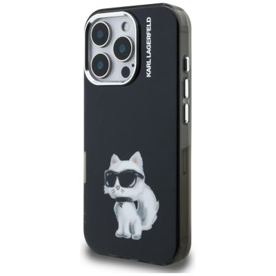 2. Karl Lagerfeld IML Aquarelle Choupette & Logo Case for iPhone 16 Pro Max - Black