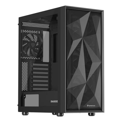 17. NATEC GENESIS DIAXID 605F MIDI TOWER USB-C GAMING CASE WITH WINDOW BLACK