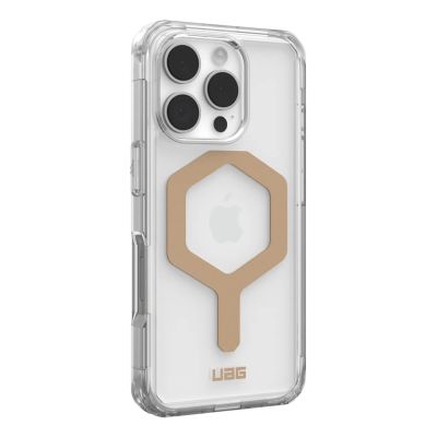 3. UAG Plyo Magsafe Protective Case for iPhone 16 Pro Compatible with MagSafe (Ice/Gold)