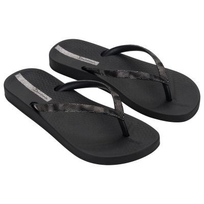 6. Ipanema Mesh IX comfortable women's flip-flops black