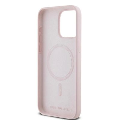 7. Karl Lagerfeld Silicone Karl&Choupette Ring MagSafe Case for iPhone 15 Pro Max - Pink