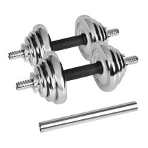 REBEL ACTIVE ADJUSTABLE CHROME DUMBBELLS IN CASE WITH BAR, 20 KG SET