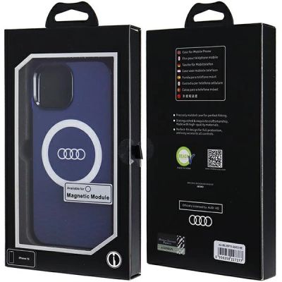 7. Audi IML Big Logo MagSafe case for iPhone 15 / 14 / 13 - blue