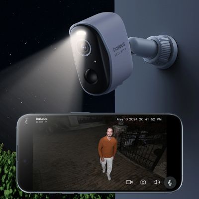 6. Baseus Security N1 Plus Dual 2K Outdoor Surveillance Kit (2 Cameras) – White