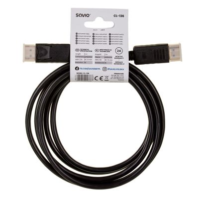5. SAVIO CL-136 cable (DisplayPort M - DisplayPort M; 2m; black)