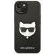 3. Karl Lagerfeld Saffiano Choupette Head Patch Case for iPhone 14 Plus - Black