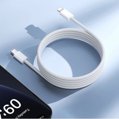 8. Joyroom S-A45 Ben Series 30W Cable (USB-C - Lightning) Braided 1m - White