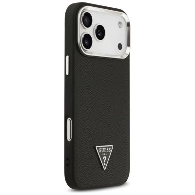 4. Guess Grained Triangle Logo MagSafe case for iPhone 17 Pro Max - black