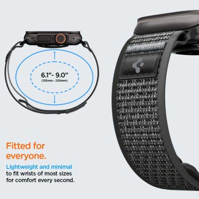 6. Spigen Athlex Air 2 Strap for Apple Watch 44/45/46/49mm - Black and Gray