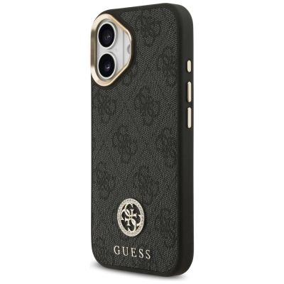 2. Guess 4G Strass Logo & Big Strap Metal Buttons MagSafe Case for iPhone 17 - Black