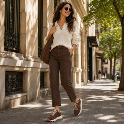 10. Leather platform sneakers brown Filippo DP7498