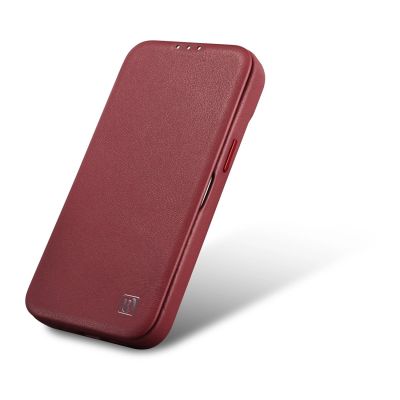 8. iCarer CE Premium Leather Folio Case iPhone 14 Plus Magnetic Flip Leather Folio Case MagSafe Red (WMI14220715-RD)