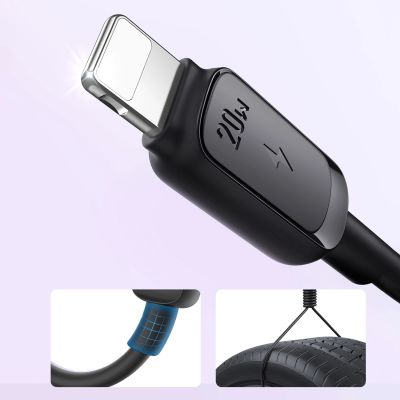 5. Joyroom Multi-Color Series A14 USB-C/ Lightning Cable 20W 1.2 m - Black