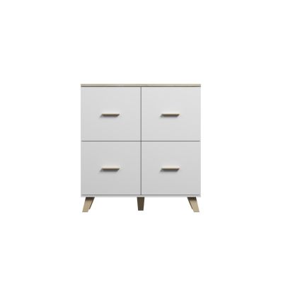 2. Chest of drawers LOTTA 110 4D white + sonoma oak