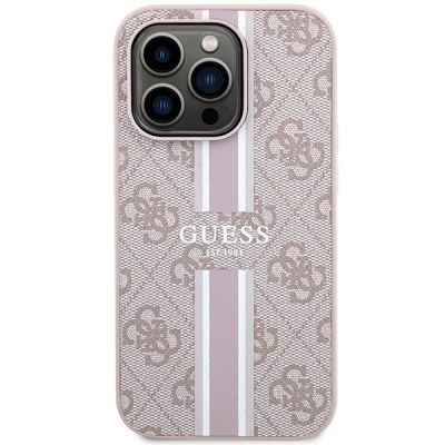 3. Guess 4G Printed Stripes MagSafe case for iPhone 15 Pro - pink