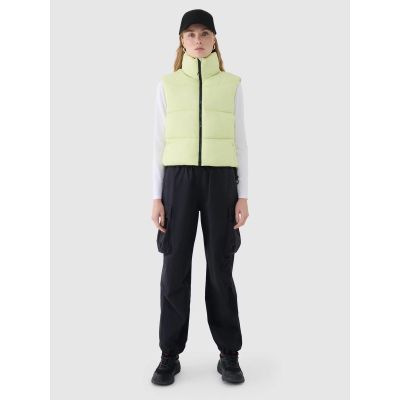 8. Cropped down vest with synthetic filling for women 4F 4FWSS25TVJAF182-45S