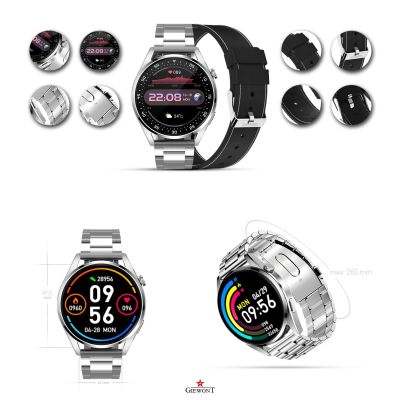 2. GIEWONT Vertex SmartCall GW450-5 Silver/Carbon Leather smartwatch