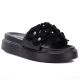 Women's floral platform flip-flops black D&A by S.Barski MR61-9015