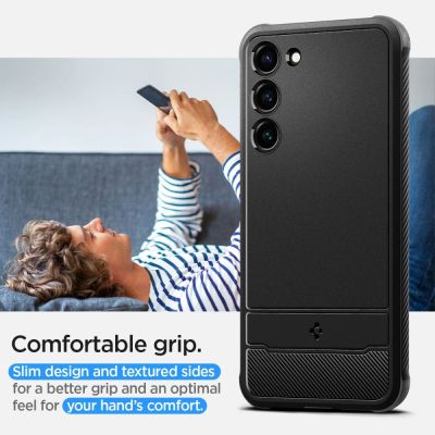 16. Spigen Rugged Armor Case for Samsung Galaxy S23 - Matte Black
