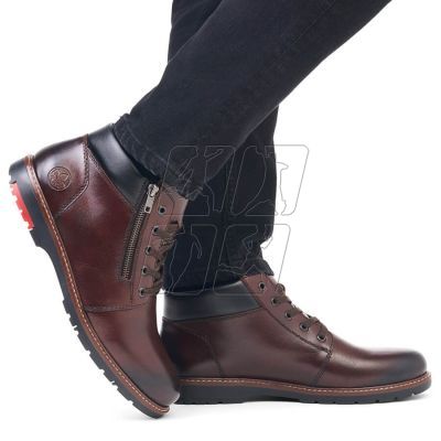 13. Comfortable leather boots insulated with wool Rieker M RKR625 brown