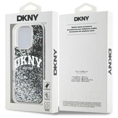 8. DKNY DKHCP16LLBNAEK iPhone 16 Pro 6.3" black/black hardcase Liquid Glitter Arch Logo