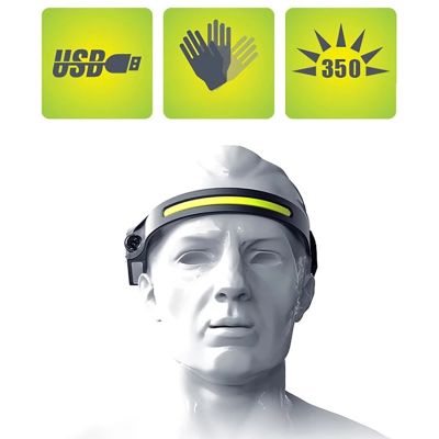 5. Wozinsky WLC-1200 350lm CREE LED Headlamp IPX4 with Motion Sensor - Black