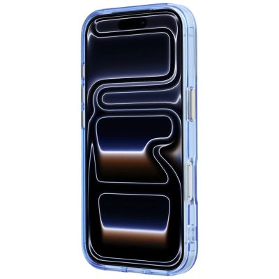 6. Guess IML Ring Stand 360 Script Metal Logo MagSafe Case for iPhone 17 Pro / 18 Pro - Light Blue