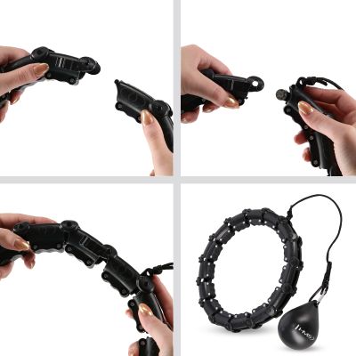 17. Hula Hop Set HHW11 BLACK with studs and weight + BR163 BLACK PLUS SIZE HMS belt