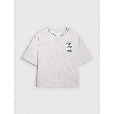 5. Women's oversize printed T-shirt 4F 4FRSS25TTSHF2979-26M